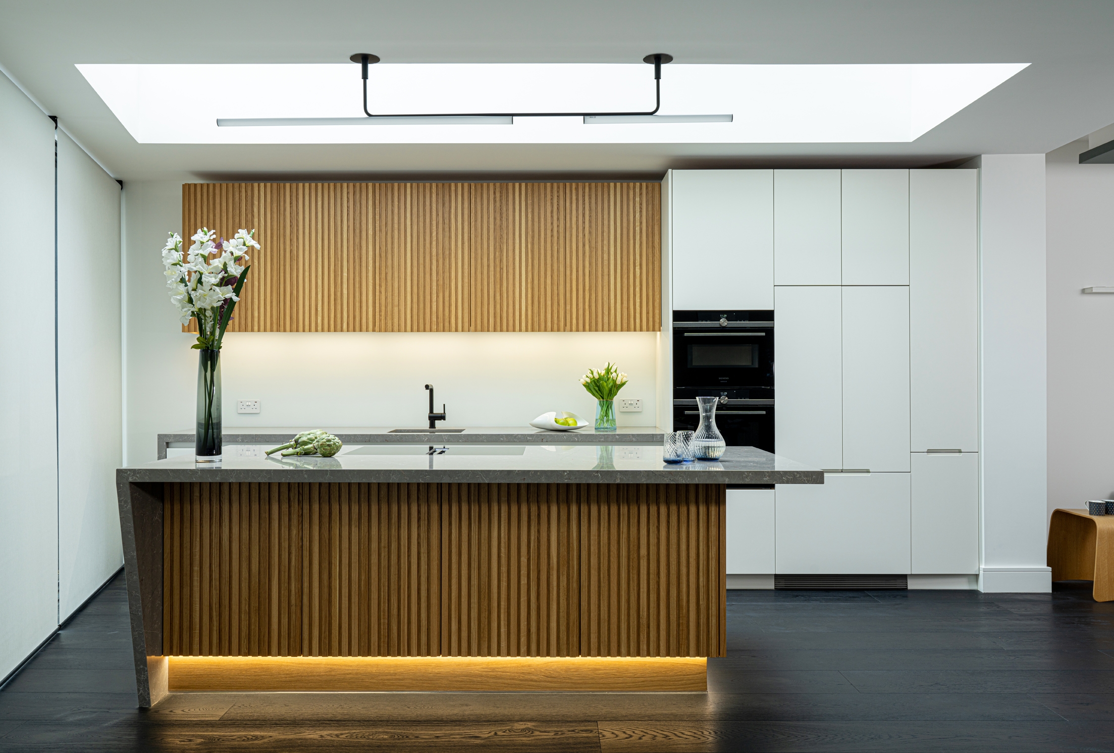 A Contemporary Luxury Kitchen With Natural Elements